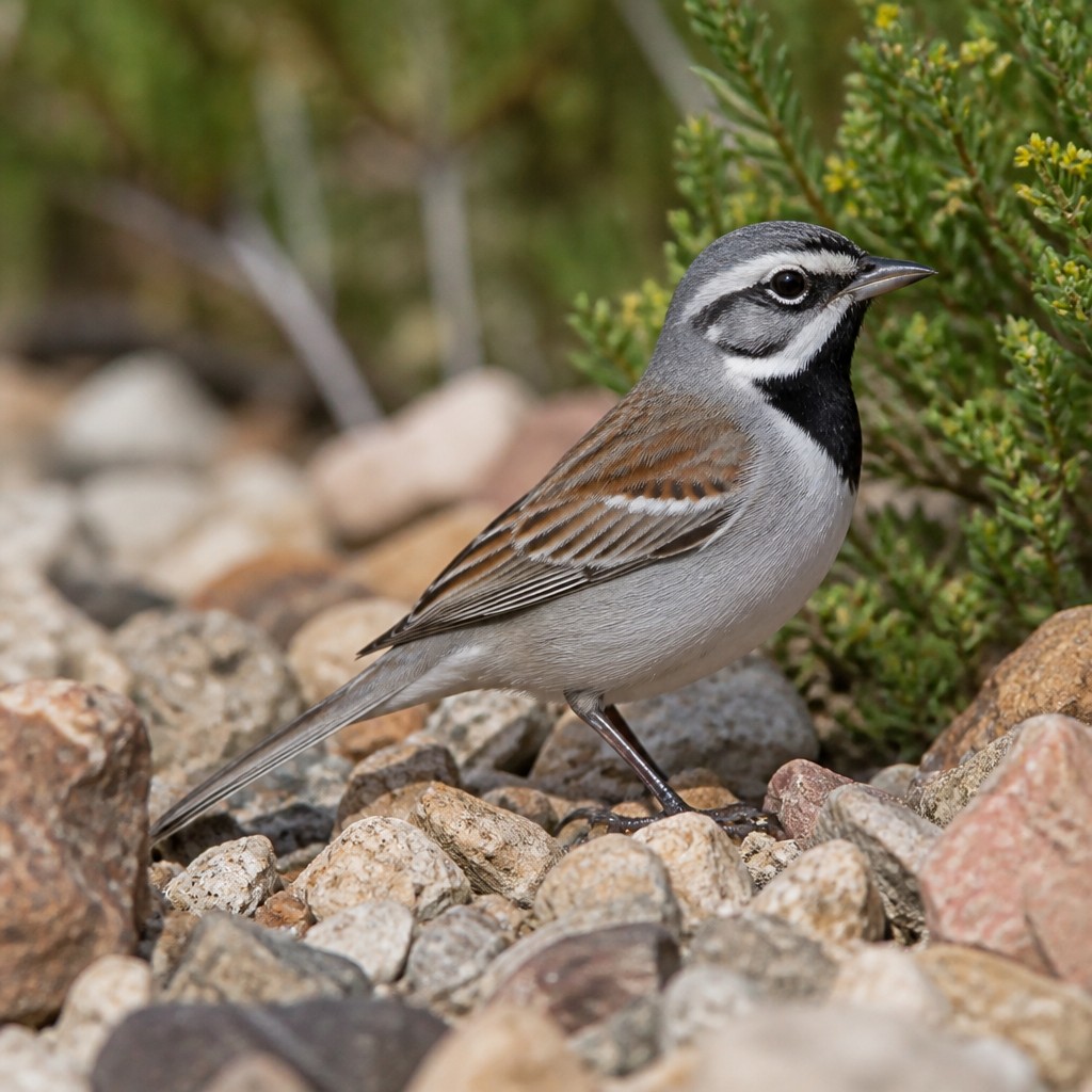 Black-throated Sparrow (Amphispiza bilineata)
