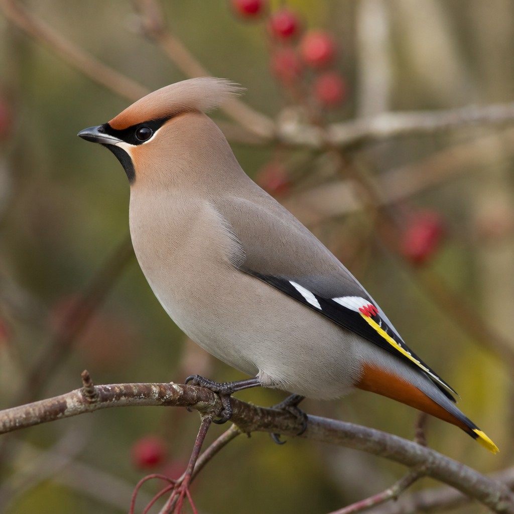 Bohemian Waxwing (Bombycilla garrulus)